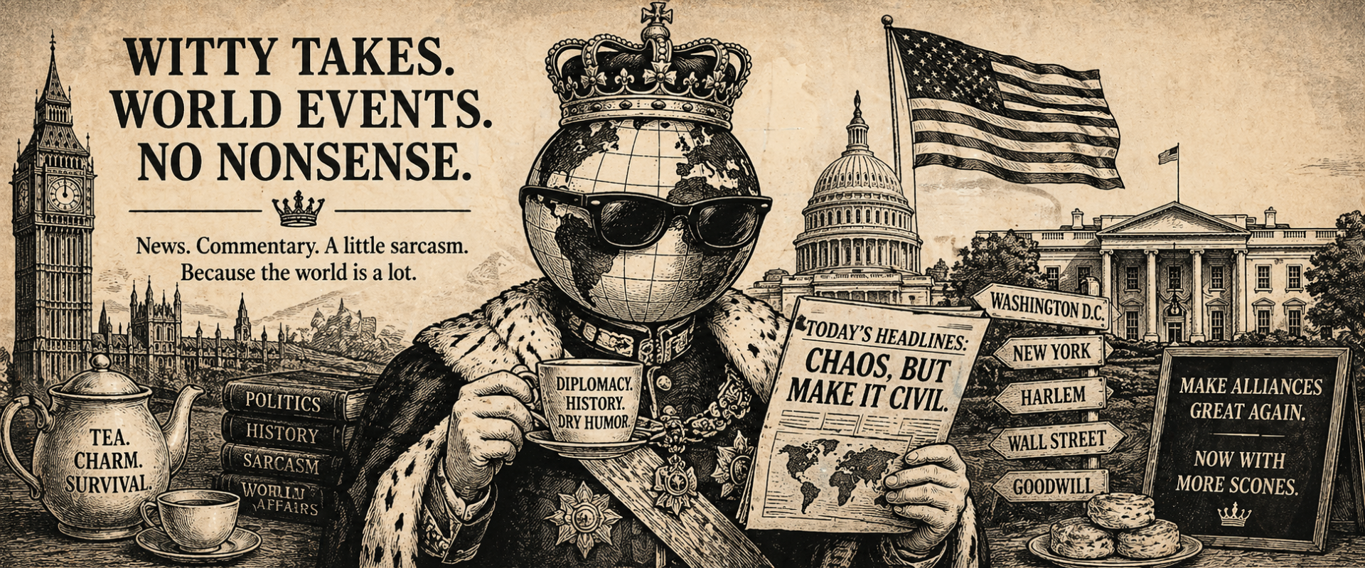 Witty Takes. World Events. No Nonsense.